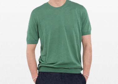 +39MASQ Ανδρικό Χακί Knitted T-Shirt - +39MASQ - 