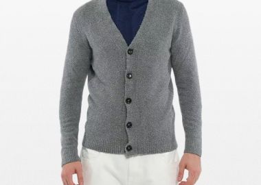 +39MASQ Ανδρικό Γκρι Grey Buttons Jacket - +39MASQ - 