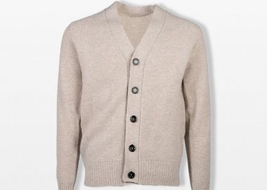 +39MASQ Ανδρικό Καφέ Knit Cardigan With Buttons - +39MASQ - 
