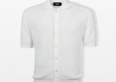 +39MASQ Ανδρικό Λευκό Short Sleeved Polo T-Shirt - +39MASQ - 