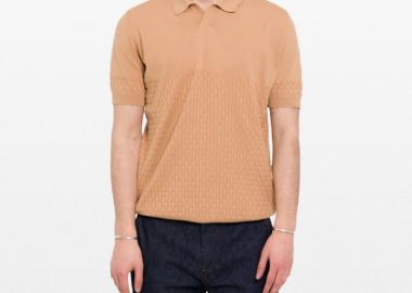 +39MASQ Ανδρικό Μπεζ Polo T-Shirt - +39MASQ - 