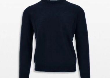 +39MASQ Ανδρικό Μπλε Crew Neck Sweater Blue - +39MASQ - 