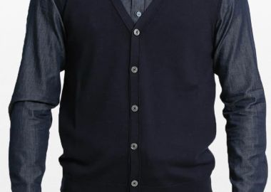 +39MASQ Ανδρικό Μπλε Knitted Wool Waistcoat - +39MASQ - 