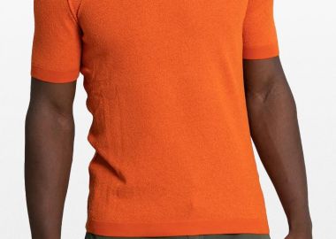 +39MASQ Ανδρικό Πορτοκαλί Orange Short-Sleeved Jumper - +39MASQ - 