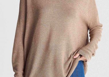 'ALE γυναικεία πλεκτή μπλούζα Oversized - 8P23386 Μπεζ - 'ALE - 