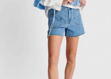 'ALE γυναικείο denim σορτς με σχεδιαστικές τσέπες - 8922980 Denim Blue - 'ALE - 