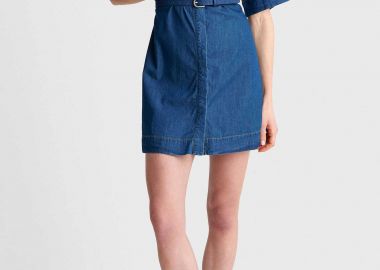 'ALE γυναικείο midi denim φόρεμα σεμιζιέ - 8923183 Denim Blue Σκούρο - 'ALE - 