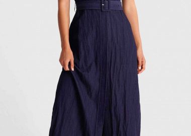 'ALE γυναικείο midi φόρεμα με τοπ - 8922917 Denim Blue Σκούρο - 'ALE - 