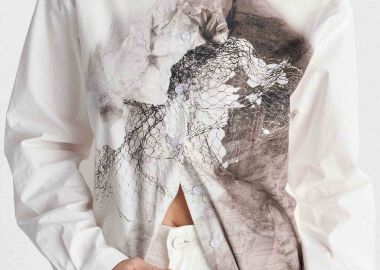 'ALE γυναικείο πουκάμισο με abstract print - 8922786 Λευκό - 'ALE - 
