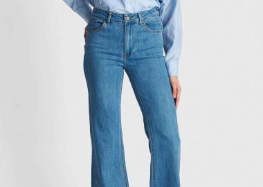 'ALE γυναικείο τζιν παντελόνι καμπάνα - 8923087 Denim Blue - 'ALE - 
