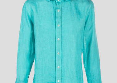 120% LINO Ανδρικό Πράσινο Button Down Shirt - 120% LINO - 