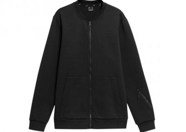 4F Ανδρική Φούτερ Ζακέτα με Τσέπες Μαύρη H4L22-BLM017-20S - 4f - 