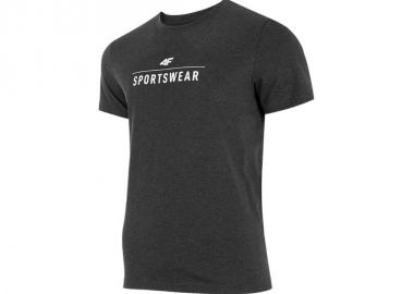 4F Ανδρικό T-shirt Γκρι με Στάμπα H4Z22-TSM354-23M - 4f - 