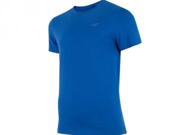 4F Ανδρικό T-shirt Μπλε Μονόχρωμο H4Z22-TSM352-33S - 4f - 