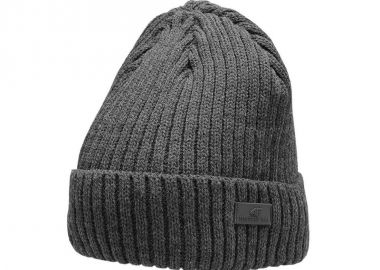4F Beanie Ανδρικός Σκούφος με Rib Πλέξη σε Γκρι χρώμα H4Z22-CAM009-24M - 4f - 