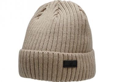 4F Beanie Ανδρικός Σκούφος με Rib Πλέξη σε Καφέ χρώμα H4Z22-CAM009-82S - 4f - 