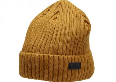 4F Beanie Ανδρικός Σκούφος με Rib Πλέξη σε Κίτρινο χρώμα H4Z22-CAM009-71S - 4f - 