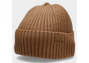4F Beanie Ανδρικός Σκούφος με Rib Πλέξη σε Μπεζ χρώμα H4Z22-CAM003-82S - 4f - 