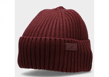 4F Beanie Ανδρικός Σκούφος με Rib Πλέξη σε Μπορντό χρώμα H4Z22-CAM003-60S - 4f - 