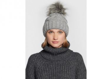 4F Beanie Γυναικείος Σκούφος με Πλεξούδες σε Γκρι χρώμα H4Z22-CAD010-27M - 4f - 