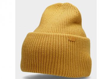 4F Beanie Γυναικείος Σκούφος με Rib Πλέξη Mustard H4Z22-CAD007-71S - 4f - 