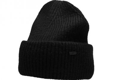 4F Beanie Γυναικείος Σκούφος με Rib Πλέξη σε Μαύρο χρώμα H4Z22-CAD005-20S - 4f - 