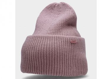 4F Beanie Γυναικείος Σκούφος με Rib Πλέξη σε Μωβ χρώμα H4Z22-CAD007-56S - 4f - 