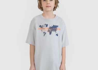 4F BOY'S OVERSIZE T-SHIRT WITH PRINT ΓΚΡΙ - 4F - 