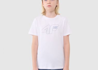 4F BOYS' LOGO T-SHIRT ΑΣΠΡΟ - 4F - 