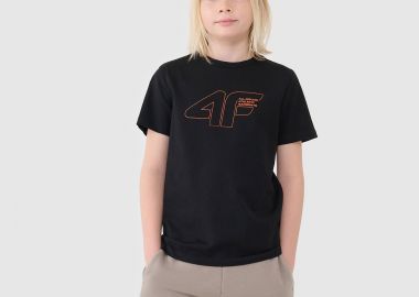 4F BOYS' LOGO T-SHIRT ΜΑΥΡΟ - 4F - 