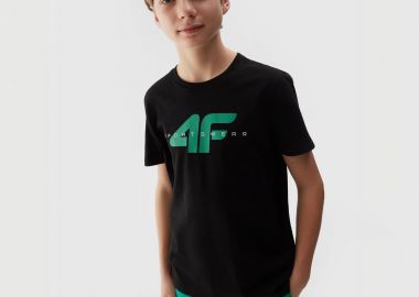 4F BOYS' ORGANIC COTTON PRINTED T-SHIRT ΜΑΥΡΟ - 4F - 