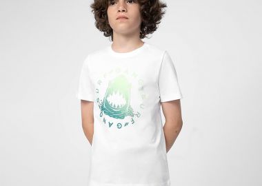 4F BOYS' PRINTED T-SHIRT ΑΣΠΡΟ - 4F - 