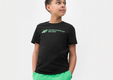4F BOYS' PRINTED T-SHIRT ΜΑΥΡΟ - 4F - 