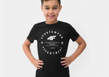 4F BOYS' PRINTED T-SHIRT ΜΑΥΡΟ - 4F - 