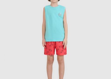4F BOYS BOARD SWIM SHORTS ΚΟΚΚΙΝΟ - 4F - 