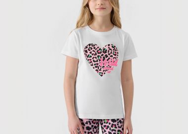 4F GIRLS' PRINTED T-SHIRT ΑΣΠΡΟ - 4F - 