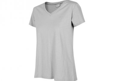 4F Γυναικείο Αθλητικό T-shirt με V Λαιμόκοψη Γκρι H4Z22-TSD352-27M - 4f - 