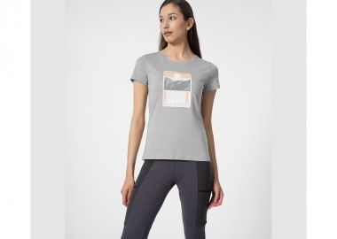 4F Γυναικείο T-shirt Γκρι 4FSS23TFTSF274-27S - 4f - 