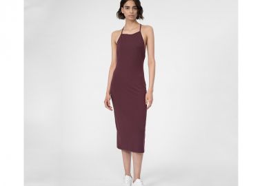 4F Καλοκαιρινό Mini Φόρεμα Καφέ 4FSS23TDREF050-81S - 4f - 