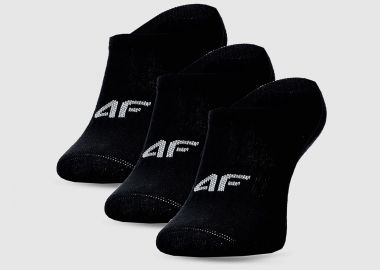4F KIDS' CASUAL ANKLE SOCKS 3-PACK ΜΑΥΡΟ - 4F - 