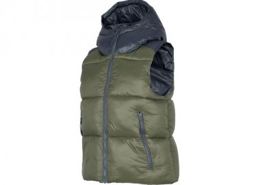 4F Κοντό Γυναικείο Αμάνικο Puffer Μπουφάν για Χειμώνα Χακί H4Z22-KUDP004-43S - 4f - 