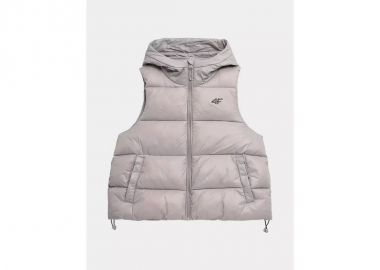 4F Κοντό Γυναικείο Αμάνικο Puffer Μπουφάν Μπεζ 4FSS23TDJAF092-82S - 4f - 