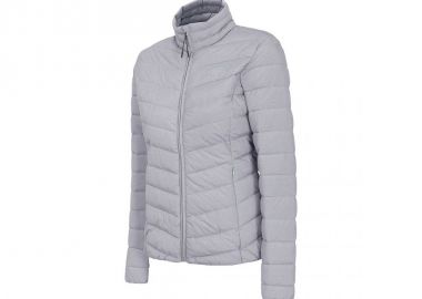4F Κοντό Γυναικείο Puffer Μπουφάν για Χειμώνα Γκρι H4L21-KUDP003-27M - 4f - 
