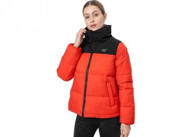 4F Κοντό Γυναικείο Puffer Μπουφάν για Χειμώνα Κόκκινο H4Z22-KUDP014-62S - 4f - 