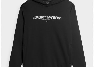 4F Μακριά Γυναικεία Ζακέτα Φούτερ με Κουκούλα Μαύρη 4FSS23TSWSF373-20S - 4f - 