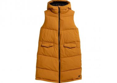 4F Μακρύ Γυναικείο Αμάνικο Puffer Μπουφάν για Χειμώνα Κίτρινο H4Z21-KUDP004-82S - 4f - 