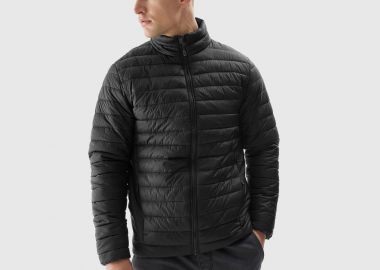 4F MEN'S DOWN JACKET WITH RECYCLED FILLING ΜΑΥΡΟ - 4F - 