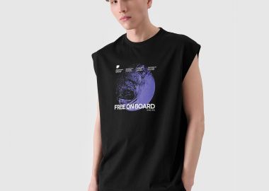 4F MEN'S OVERSIZE TANK TOP WITH PRINT ΜΑΥΡΟ - 4F - 