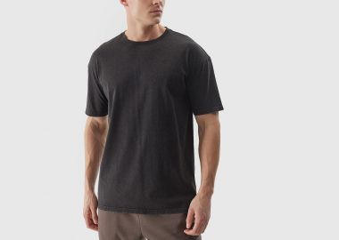 4F MEN'S OVERSIZED PLAIN T-SHIRT ΜΑΥΡΟ - 4F - 