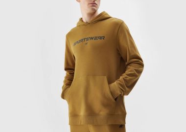 4F MEN'S PULLOVER HOODIE ΚΑΦΕ - 4F - 